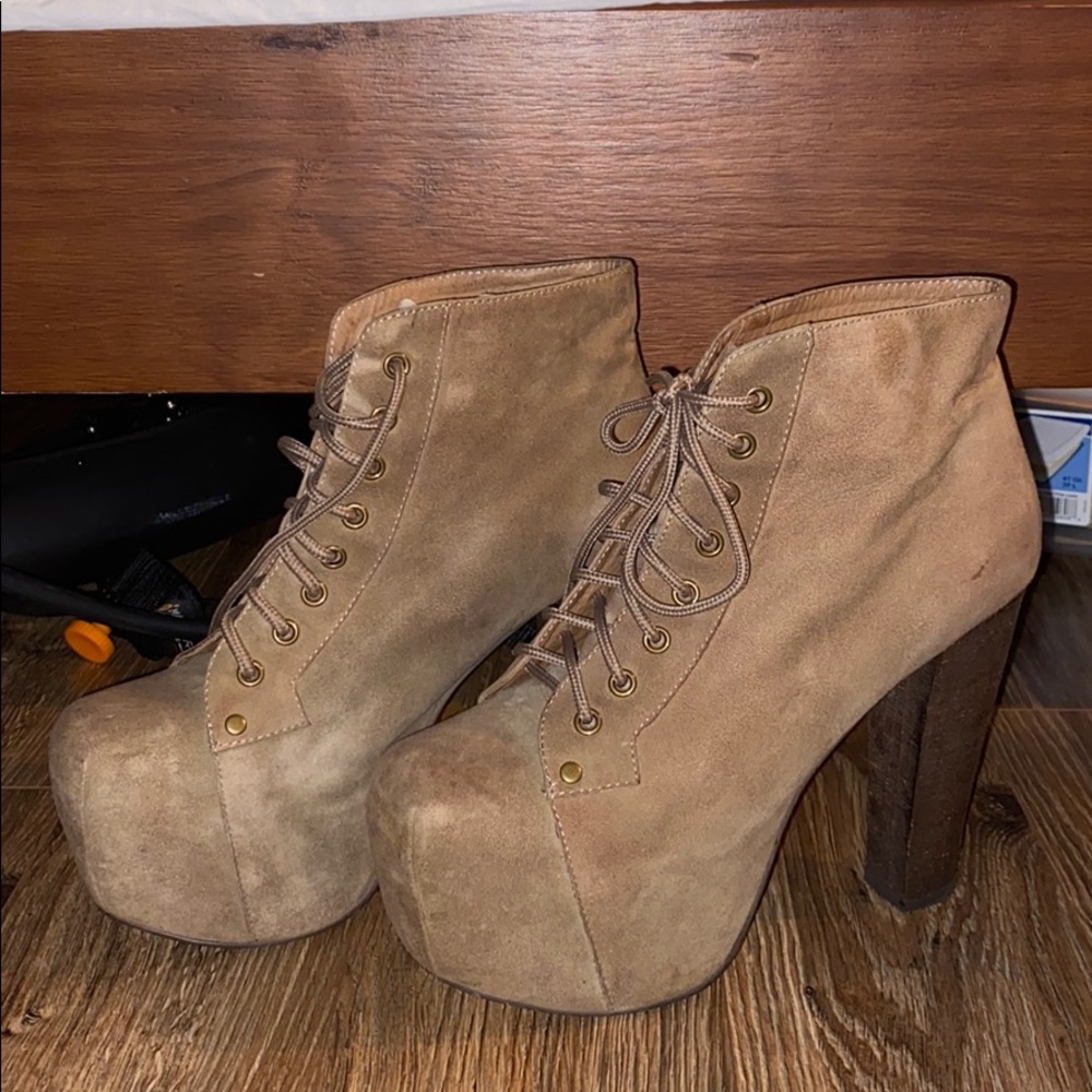Jeffrey Cambell Litas Taupe with dustbag